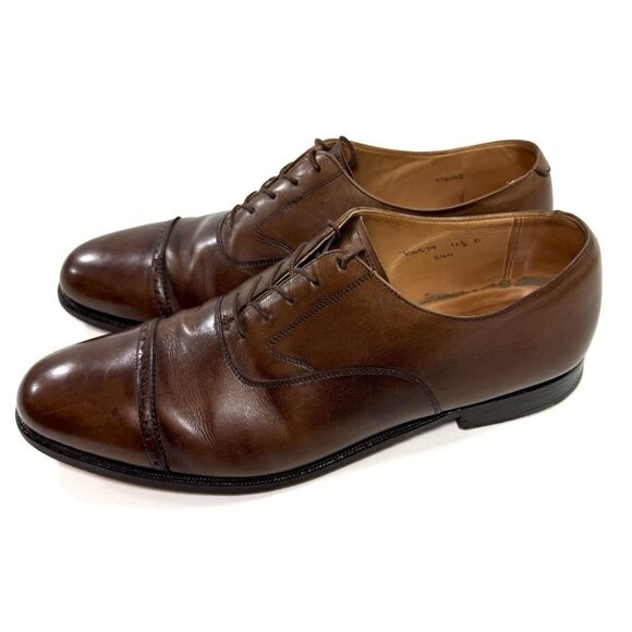 Brooks Brothers Peal & Co Shoes Mens Size 11.5 D Captoe Oxford Brown Leather - Picture 3 of 14
